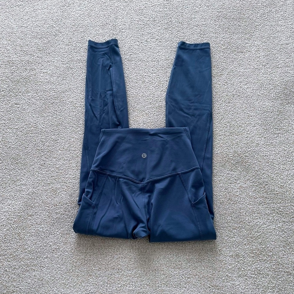 lululemon Align HR Pant 25" * Pockets size 4 in Blue Twill